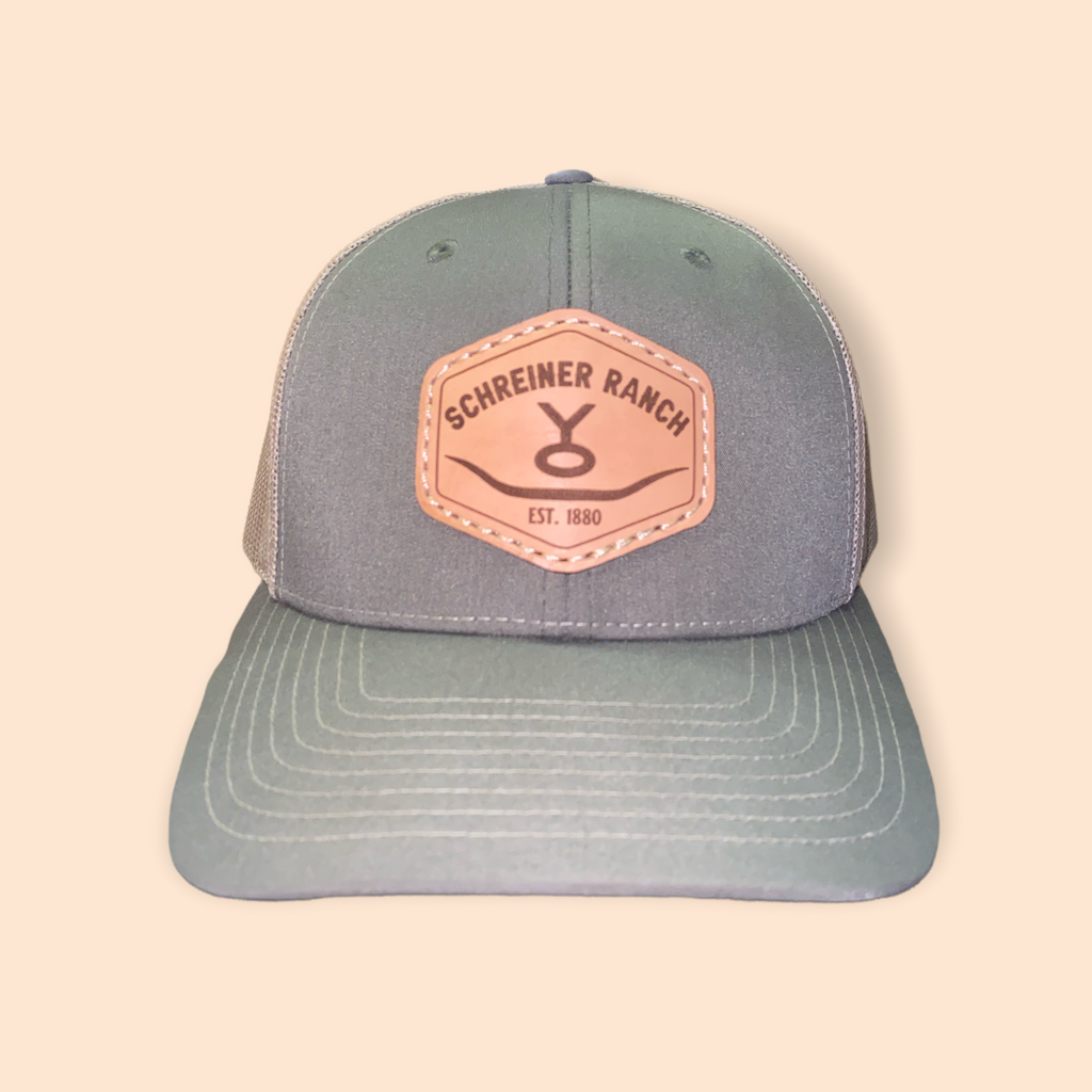 Longhorn leather patch hat
